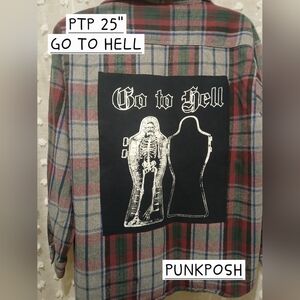 UPCYCLED HORROR FALL HELL GRAPHIC ON FLANNEL